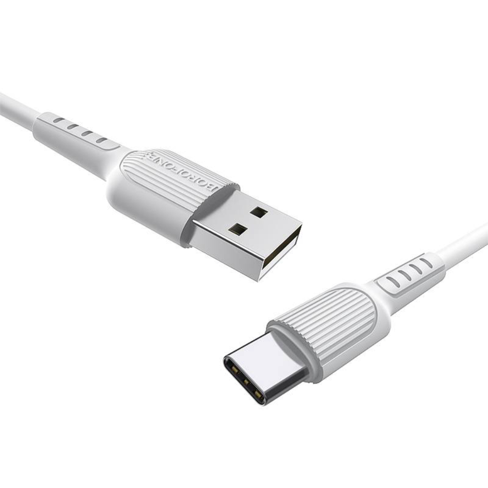 Cablu prevazut cu conectori USB tata si USB tip C, Borofone BX16 Easy, lungime 1m, alb [10]