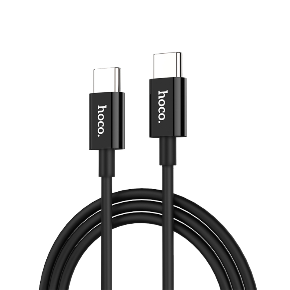 Cablu prevazut cu conectori USB tip C tata la USB tip C tata, Hoco X23 Skilled, 3A, lungime 1m, negru [1]