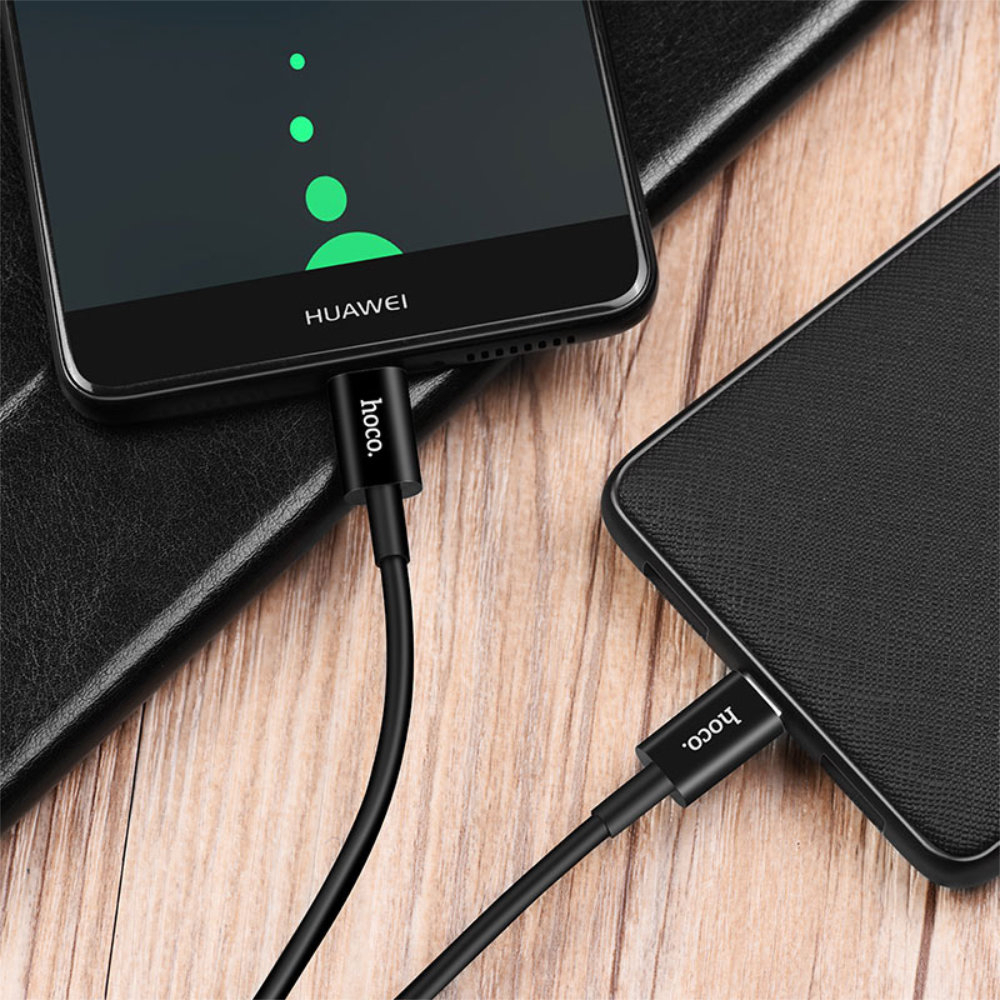 Cablu prevazut cu conectori USB tip C tata la USB tip C tata, Hoco X23 Skilled, 3A, lungime 1m, negru [3]