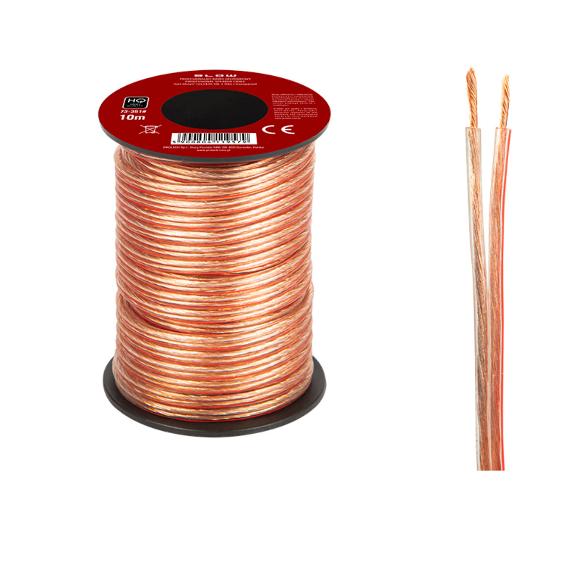 Cablu profesional audio pentru difuzoare, Blow 11957, 2x0.35mm, lungime 10m, transparent [2]