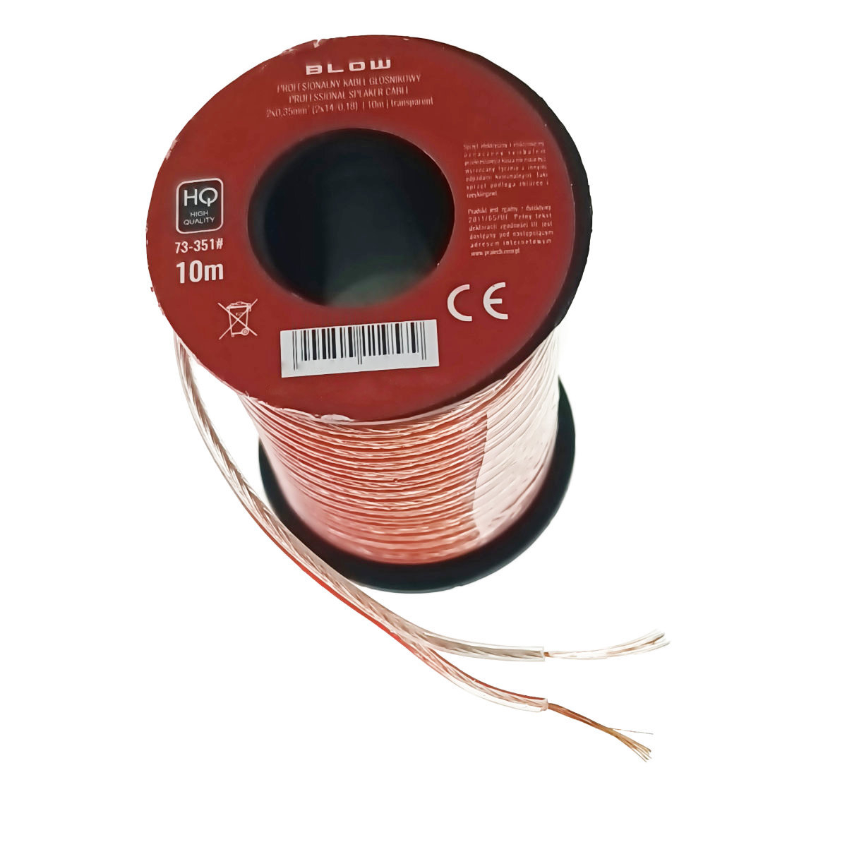 Cablu profesional audio pentru difuzoare, Blow 11957, 2x0.35mm, lungime 10m, transparent [1]