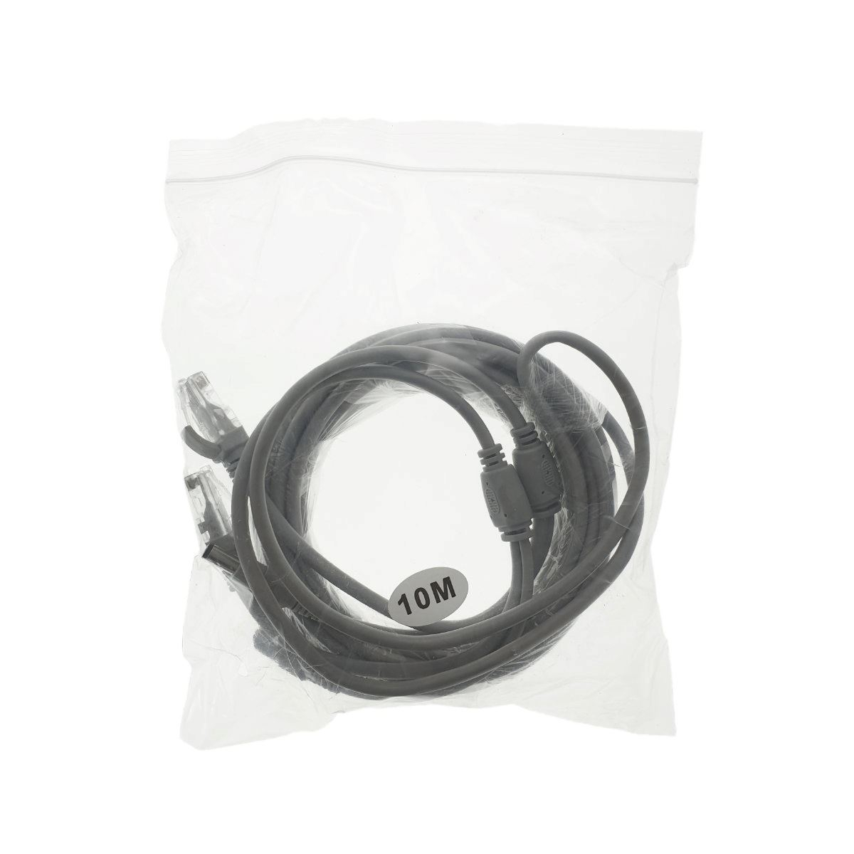Cablu retea 10m pentru camera IP CCTV NVR,UTP Cat.5/5e,mufat 2XRJ45 si cablu alimentare mufat 2X2.1x5.5mm,gri [13]