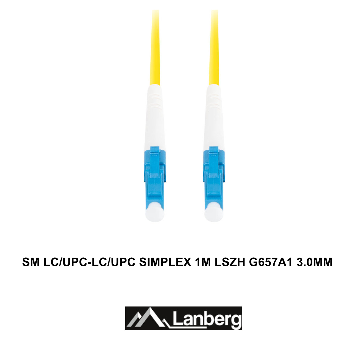 Cablu retea fibra optica cu lungime 1 m si conectori LC/UPC-LC/UPC, Lanberg Z43310, SM, SIMPLEX 3.0MM G657A1 LSZH, galben [3]