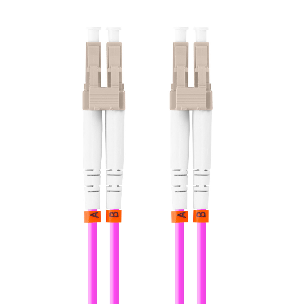 Cablu retea fibra optica cu lungime 1 m si conectori LC/UPC-LC/UPC, Lanberg Z43337 MM, DUPLEX 3.0MM OM4 50/125 LSZH, violet [1]