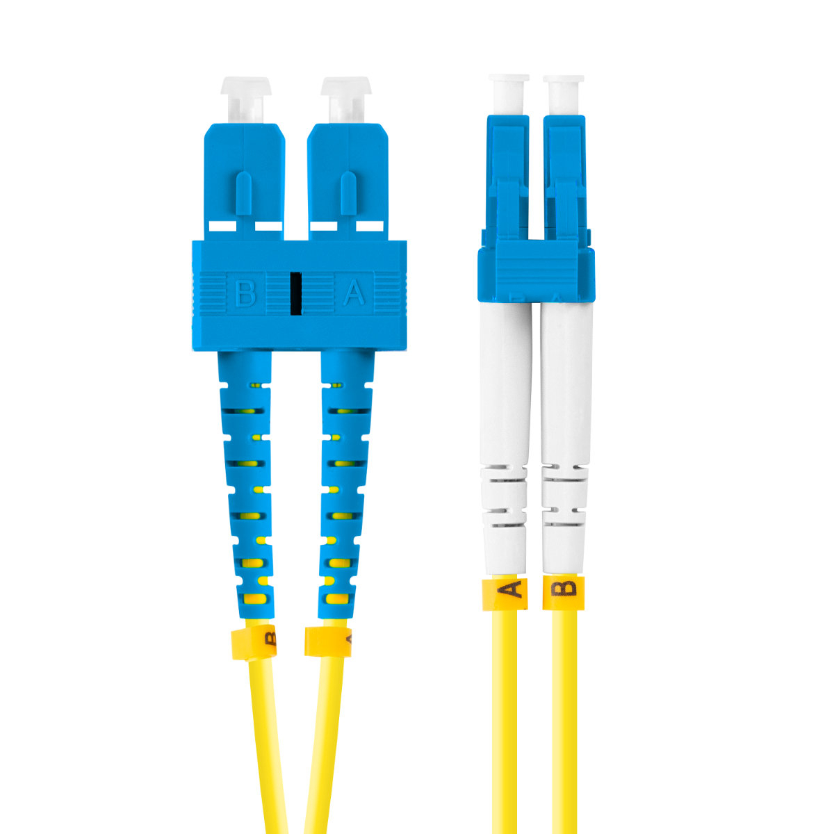 Cablu retea fibra optica cu lungime 1 m si conectori SC/UPC-LC/UPC, Lanberg Z43315, SM, DUPLEX 3.0MM G657A1 LSZH, galben [1]