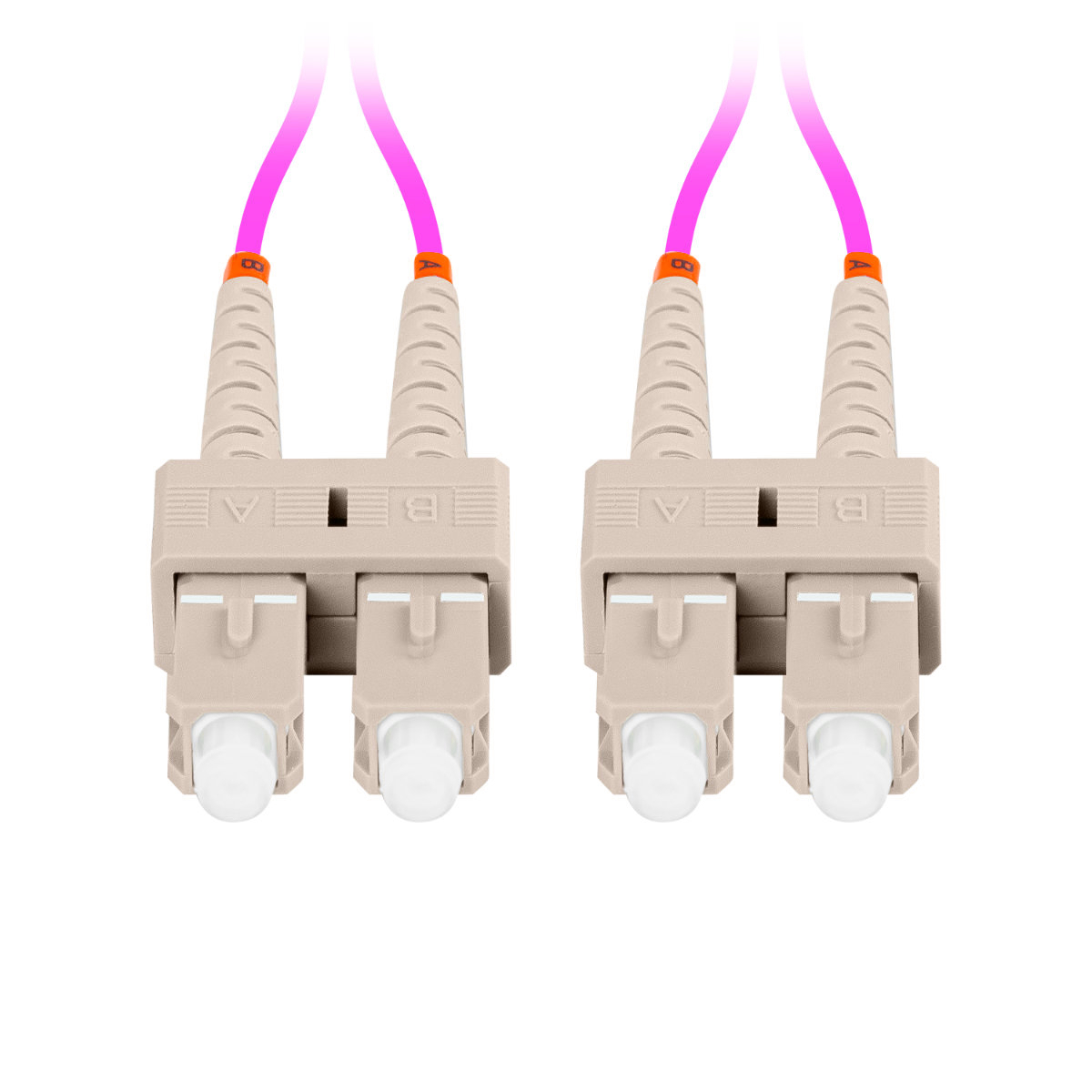 Cablu retea fibra optica cu lungime 1 m si conectori SC/UPC-SC/UPC, Lanberg Z43330, MM, DUPLEX 3.0MM OM4 50/125 LSZH, violet [2]