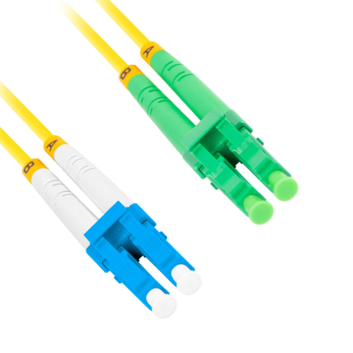 Cablu retea fibra optica cu lungime 2 m si conectori LC/APC-LC/UPC, Lanberg Z43323, SM, DUPLEX 3.0MM G657A1 LSZH, galben [2]