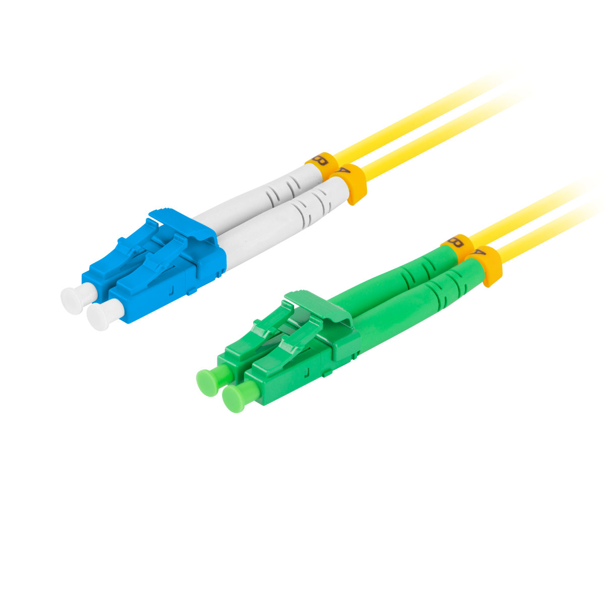 Cablu retea fibra optica cu lungime 2 m si conectori LC/APC-LC/UPC, Lanberg Z43323, SM, DUPLEX 3.0MM G657A1 LSZH, galben [4]