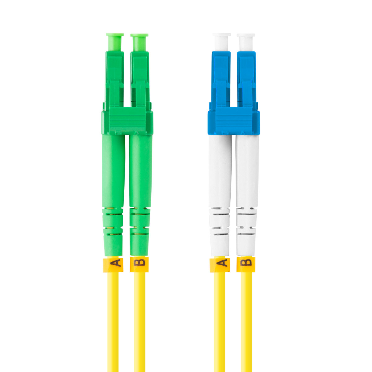 Cablu retea fibra optica cu lungime 2 m si conectori LC/APC-LC/UPC, Lanberg Z43323, SM, DUPLEX 3.0MM G657A1 LSZH, galben [1]