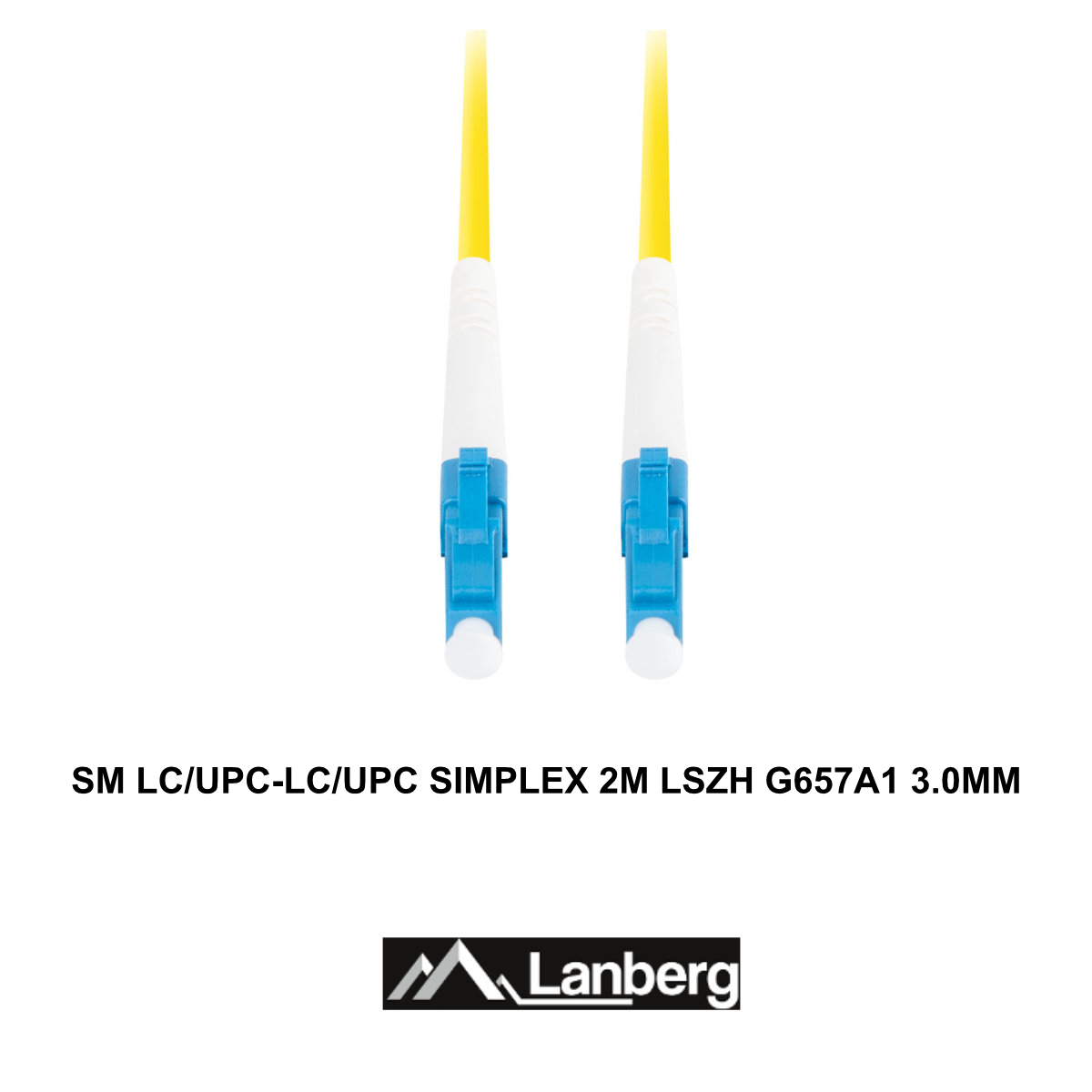 Cablu retea fibra optica cu lungime 2 m si conectori LC/UPC-LC/UPC, Lanberg Z43311, SM, SIMPLEX 3.0MM G657A1 LSZH, galben [3]