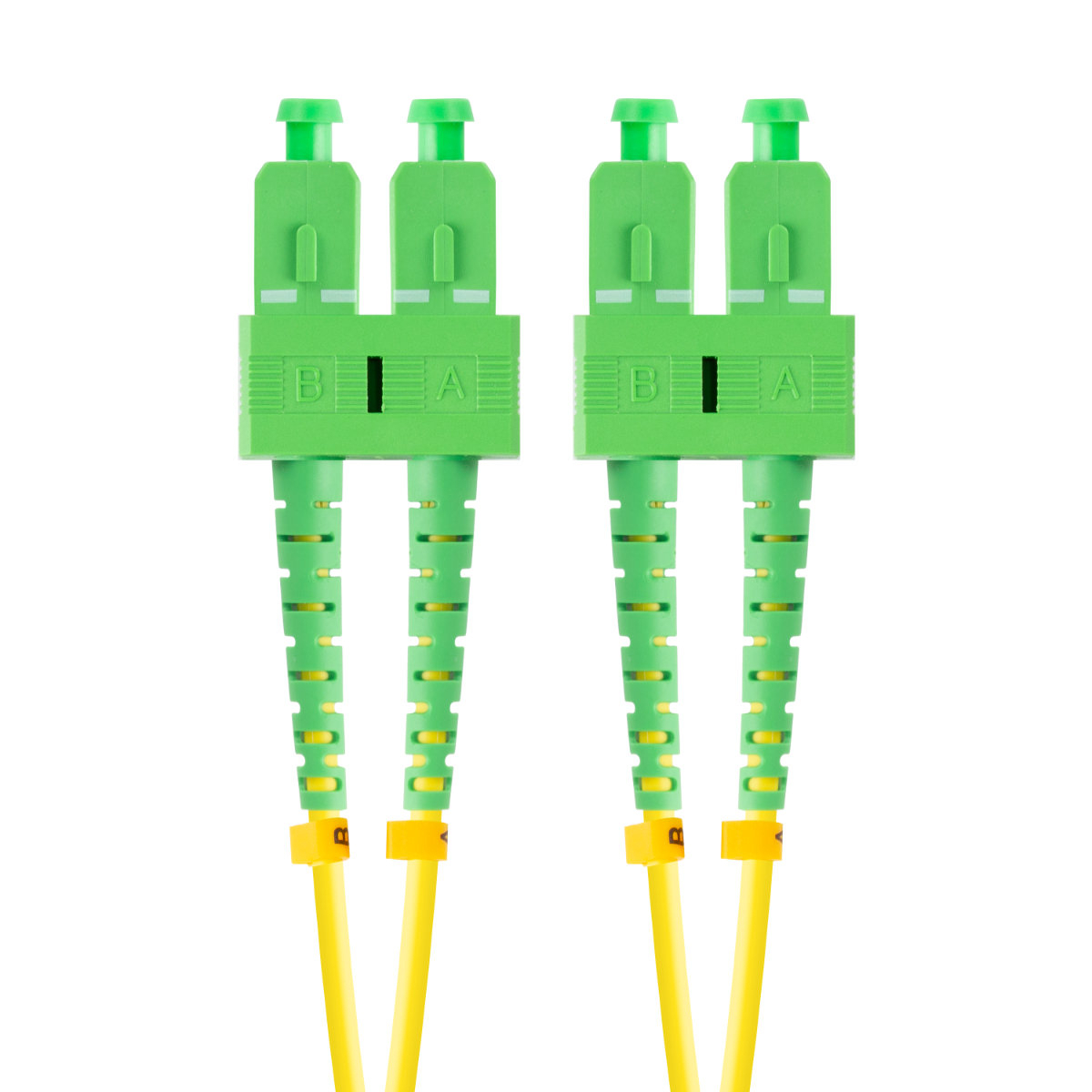 Cablu retea fibra optica cu lungime 2 m si conectori SC/APC-SC/APC, Lanberg Z43093, SM, DUPLEX 3.0MM G657A1 LSZH, galben [1]