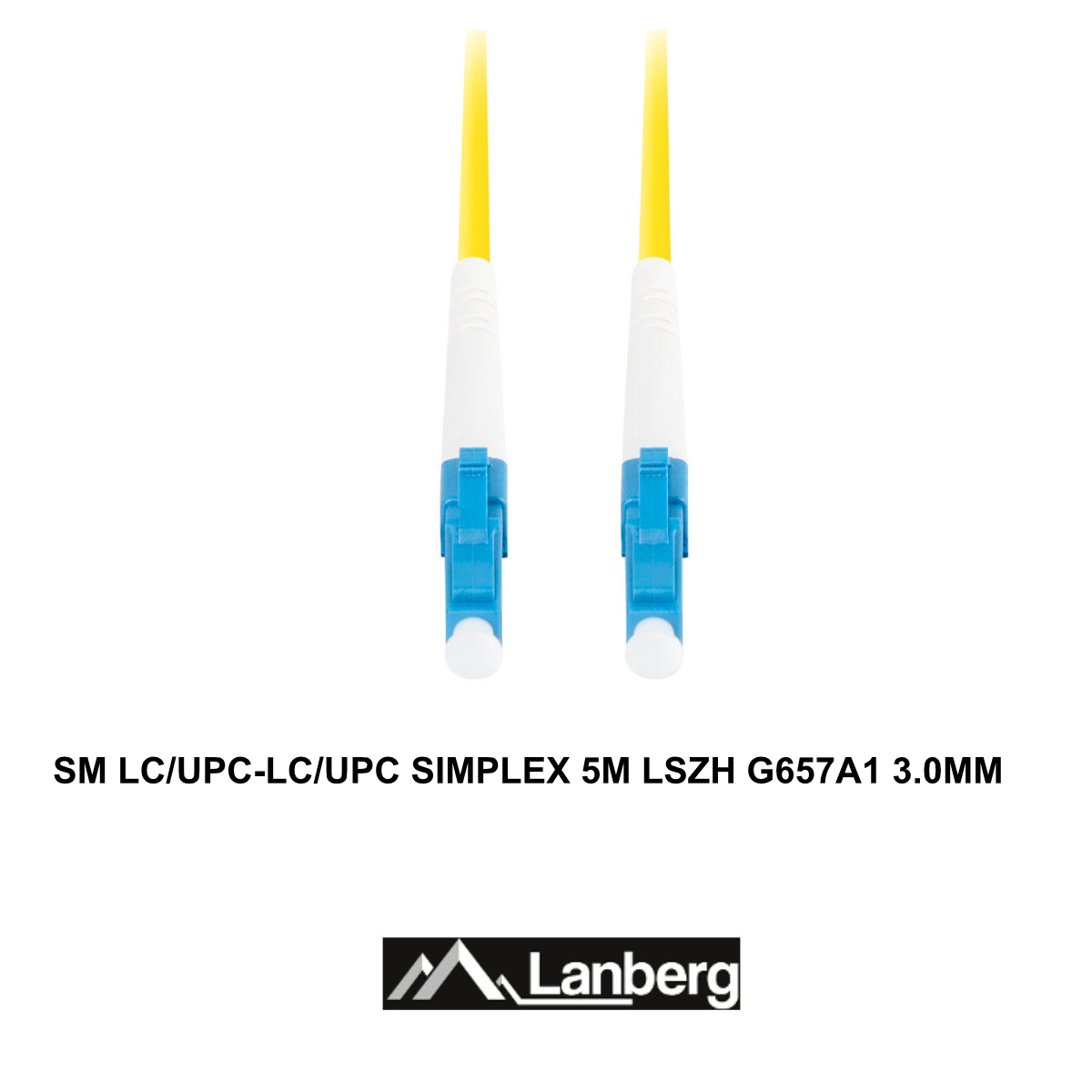 Cablu retea fibra optica cu lungime 5 m si conectori LC/UPC-LC/UPC, Lanberg Z43312, SM, SIMPLEX 3.0MM G657A1 LSZH, galben [3]