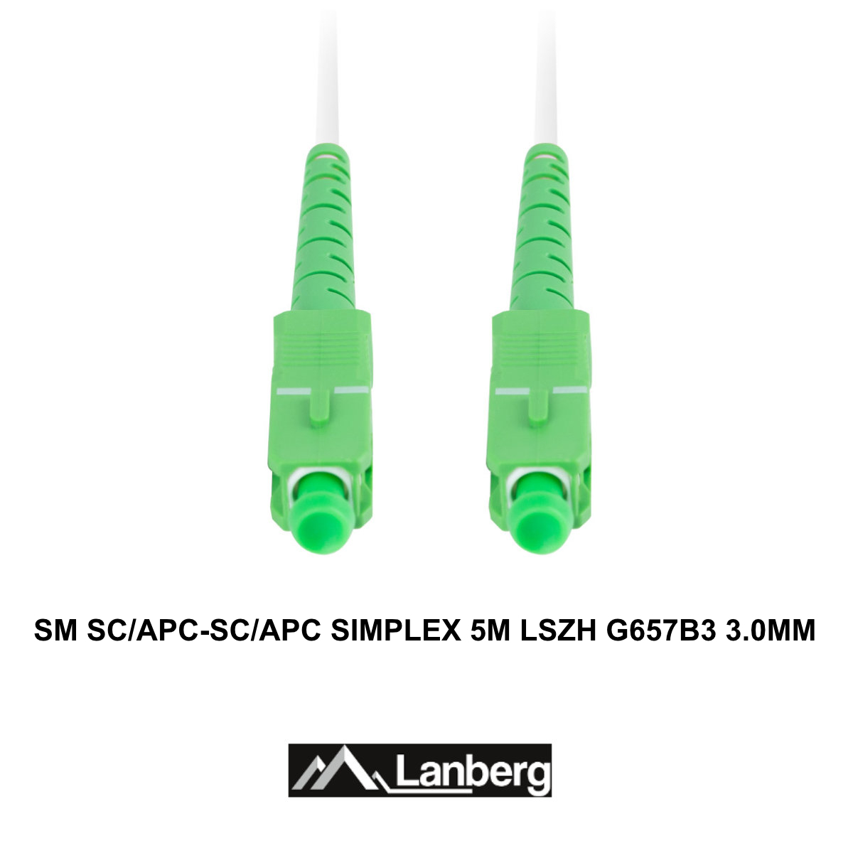 Cablu retea fibra optica cu lungime 5 m si conectori SC/APC-SC/APC, Lanberg Z43073, SM, SIMPLEX 3.0MM G657B3 LSZH, alb [3]