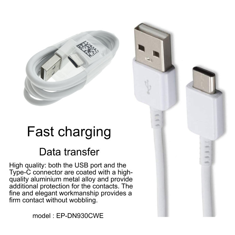 Cablu Samsung EP-DN930CWE, USB tip A tata la USB tip C tata, lungime 1.2 m, alb [8]