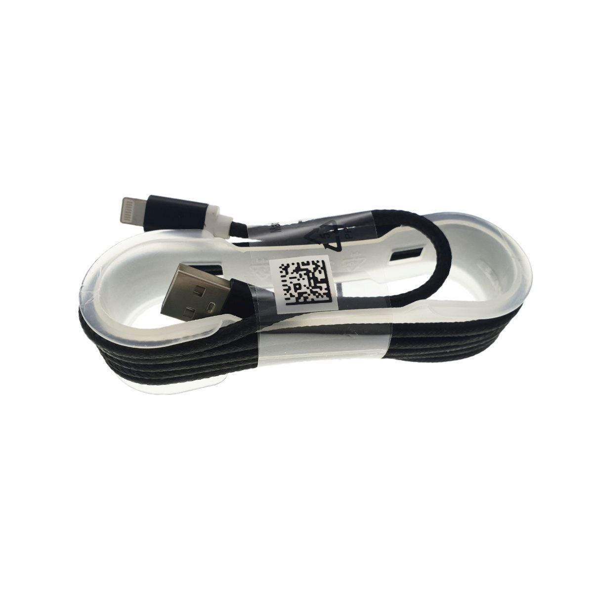 Cablu USB 2.0 compatibil cu conector lightning,invelis textil,100cm,negru [3]