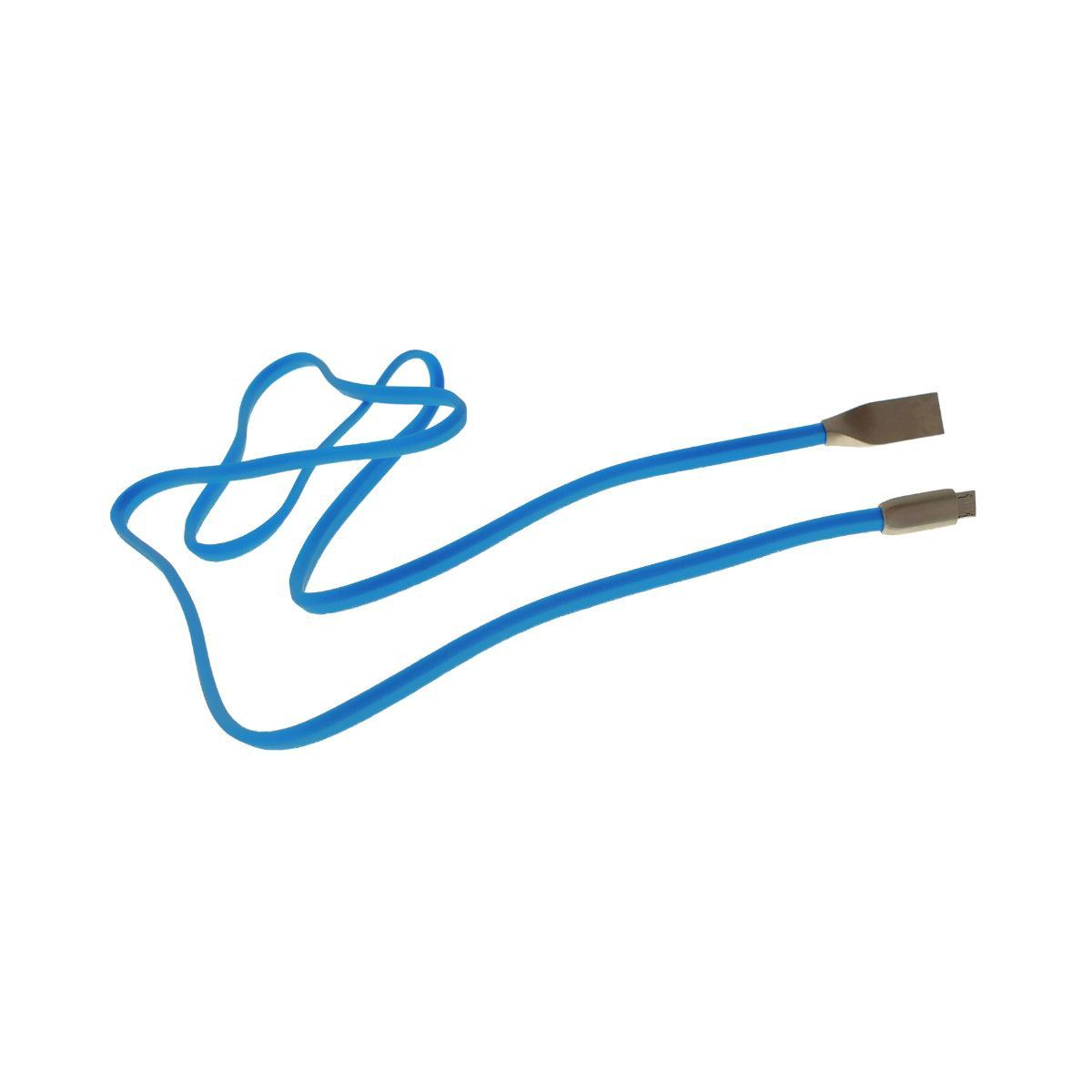 Cablu USB 2.0 la microUSB,100cm,plat,cauciucat,metal,albastru,CMM01BL [4]