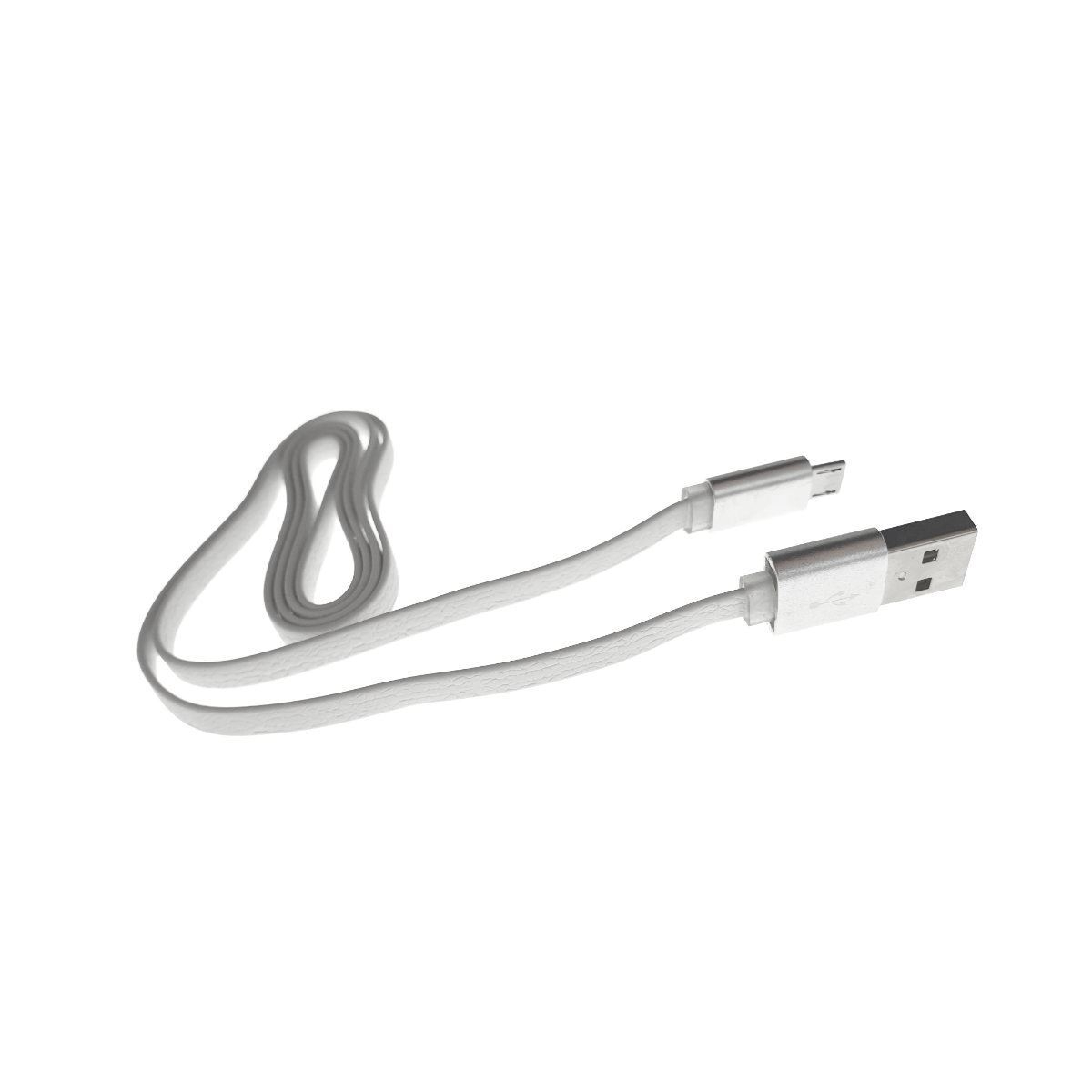 Cablu USB 2.0 la microUSB, 80 cm, plat, cauciucat, alb [7]