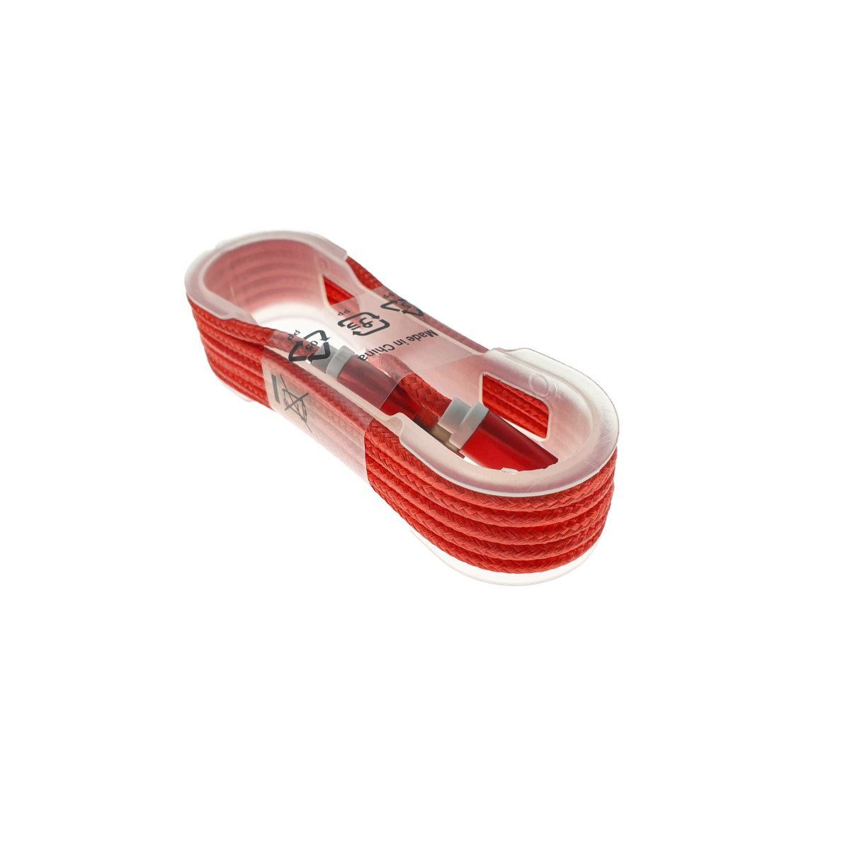 Cablu USB 2.0 la microUSB,invelis textil,130cm, rosu, CTM-R-02 [7]