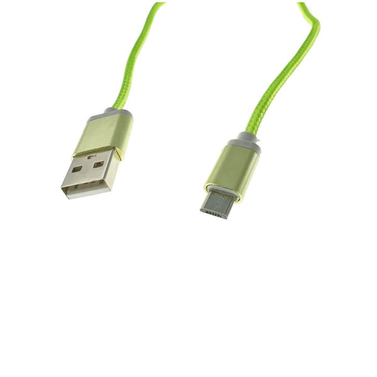 Cablu USB 2.0 la microUSB, invelis textil,130cm, verde fluorescent, CTM-G-02 [6]