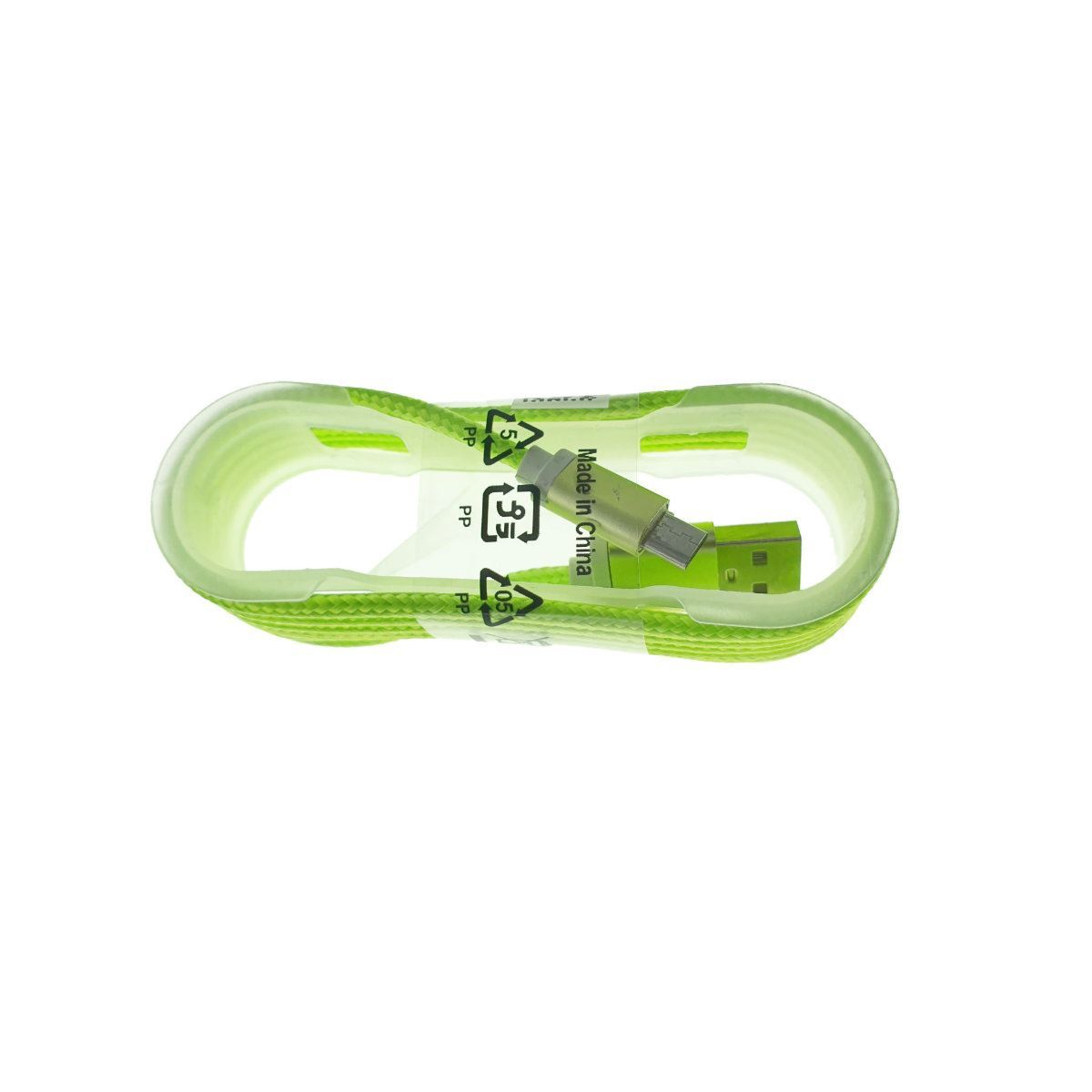 Cablu USB 2.0 la microUSB, invelis textil,130cm, verde fluorescent, CTM-G-02 [8]