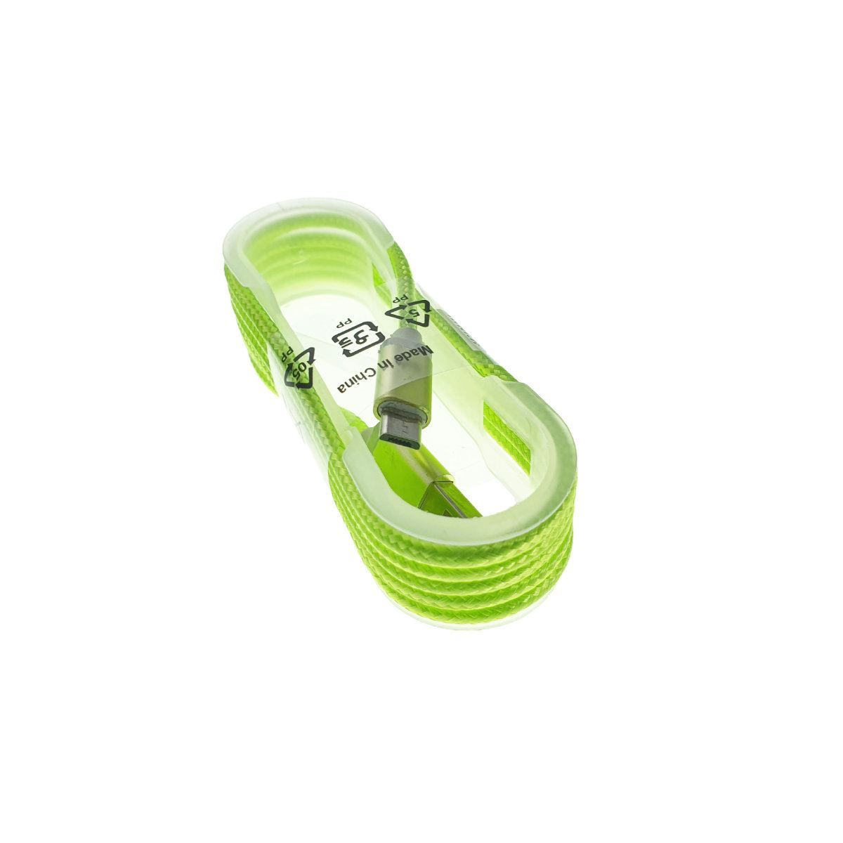 Cablu USB 2.0 la microUSB, invelis textil,130cm, verde fluorescent, CTM-G-02 [5]