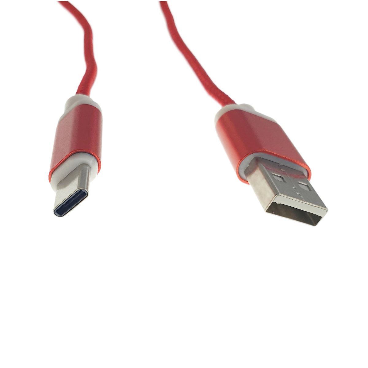 Cablu USB 2.0 la USB tip C, invelis textil, 120cm, rosu, CTTC01R [4]