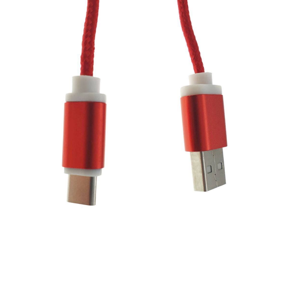 Cablu USB 2.0 la USB tip C, invelis textil, 120cm, rosu, CTTC01R [6]
