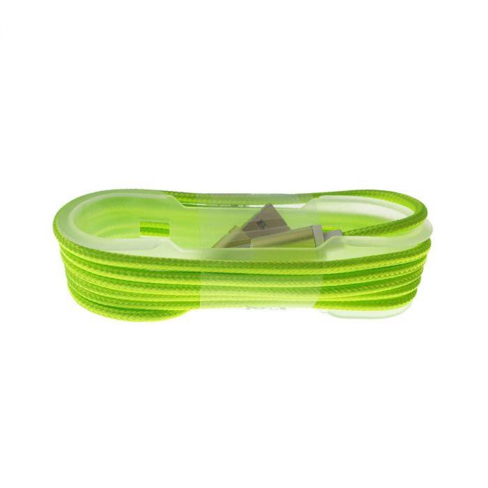 Cablu USB 2.0 la USB tip C, invelis textil, 120cm, verde, CTTC01G [2]