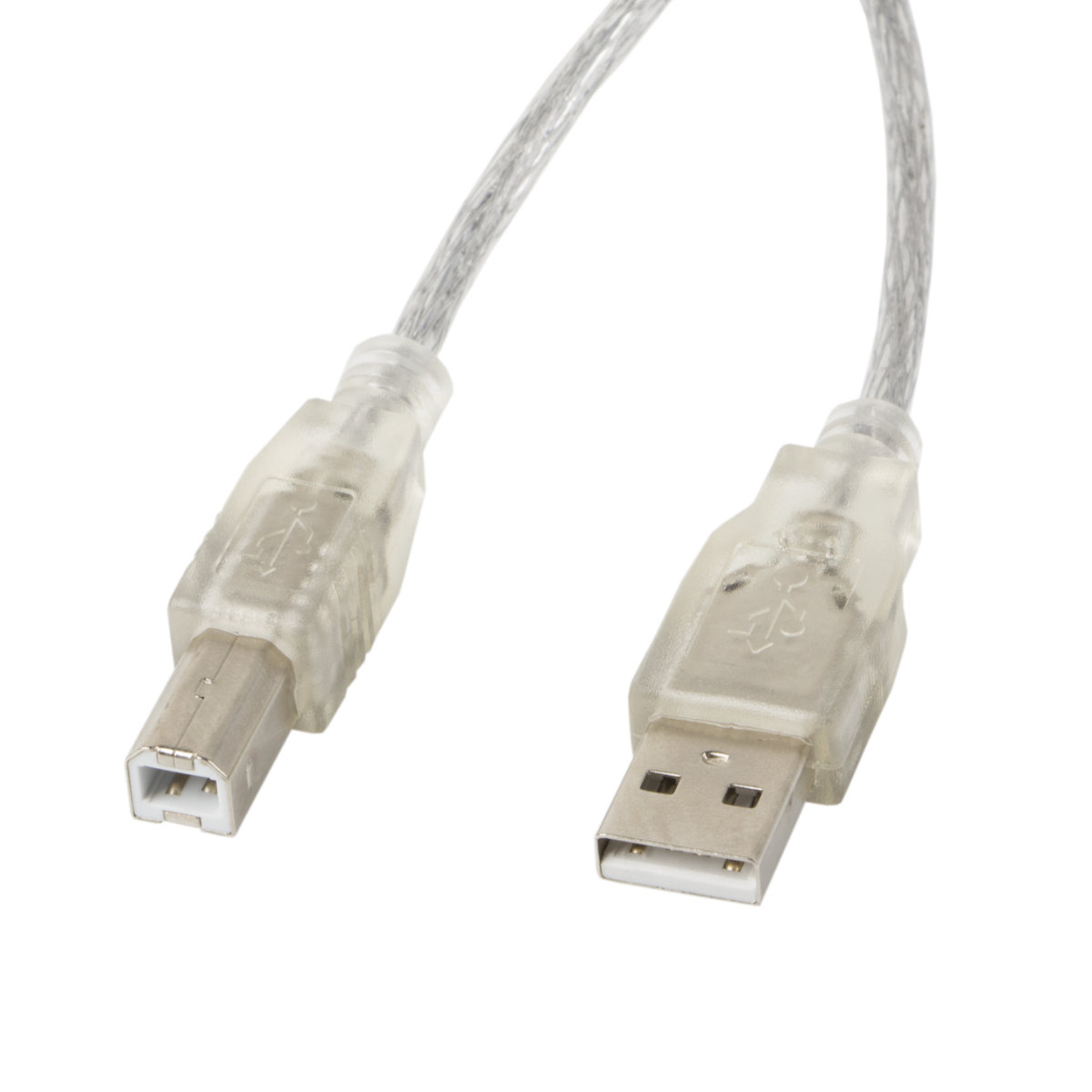 Cablu USB 2.0 pentru imprimanta, Lanberg 41357, lungime 5m, cu ferita, USB-A tata la USB B tata, transparent [2]