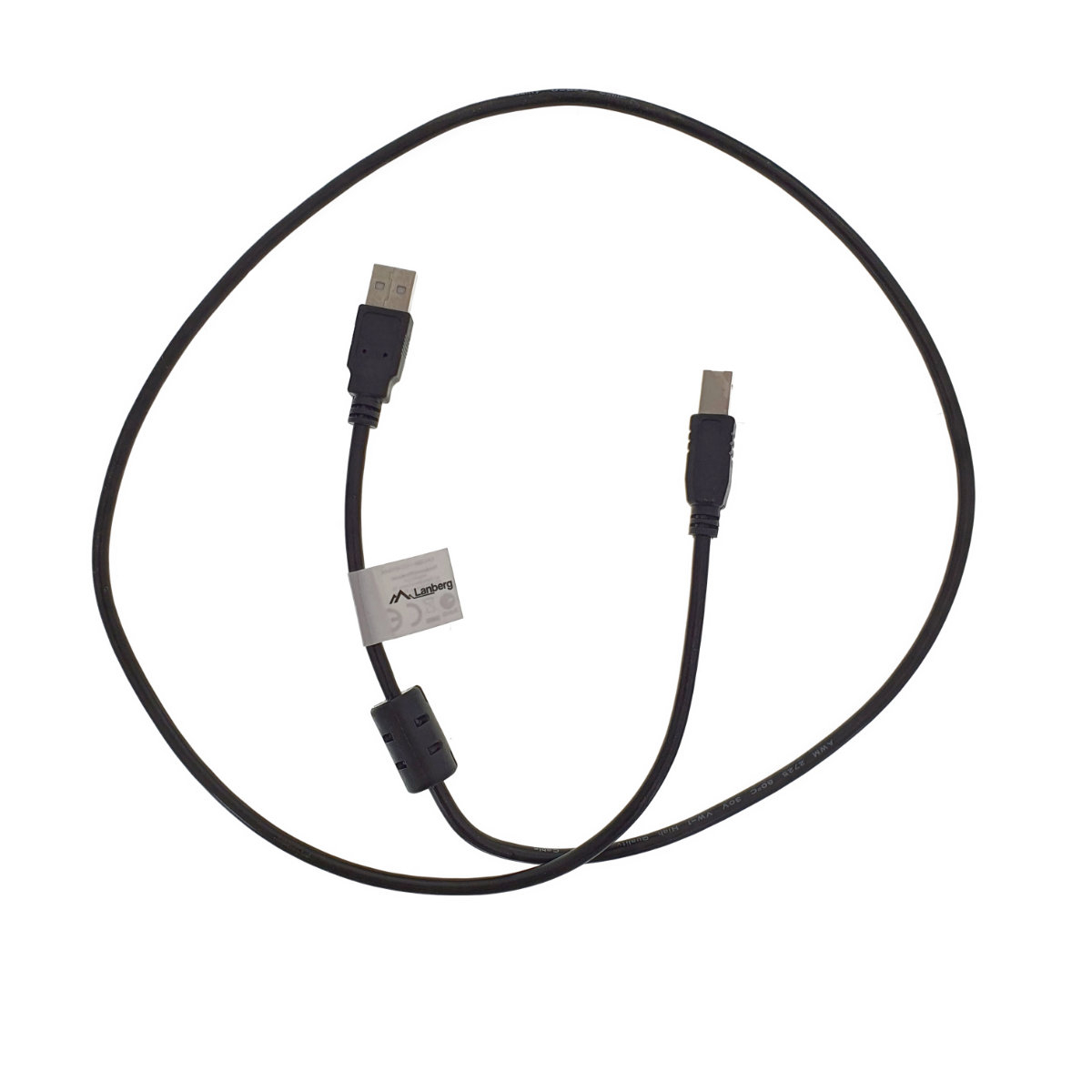 Cablu USB 2.0 pentru imprimanta, Lanberg 42864, lungime 100cm, cu miez de ferita, USB-A tata la USB-B tata, negru [6]