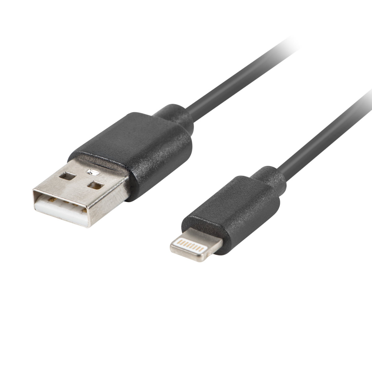 Cablu USB 2.0 tata la 8-pin Lightning tata, Lanberg 41638, lungime 1 metru, negru [2]