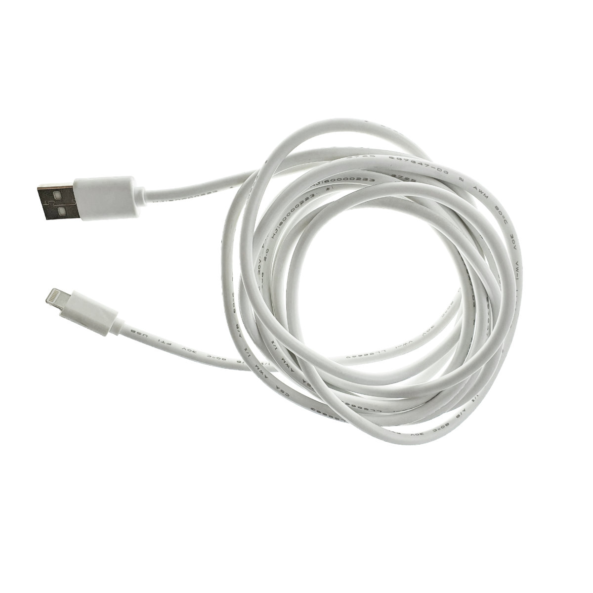 Cablu USB 2.0 tata la 8-pin lightning tata, XXL, pentru iPhone si dispozitive Apple, lungime 280 cm, invelis plastic, alb [4]