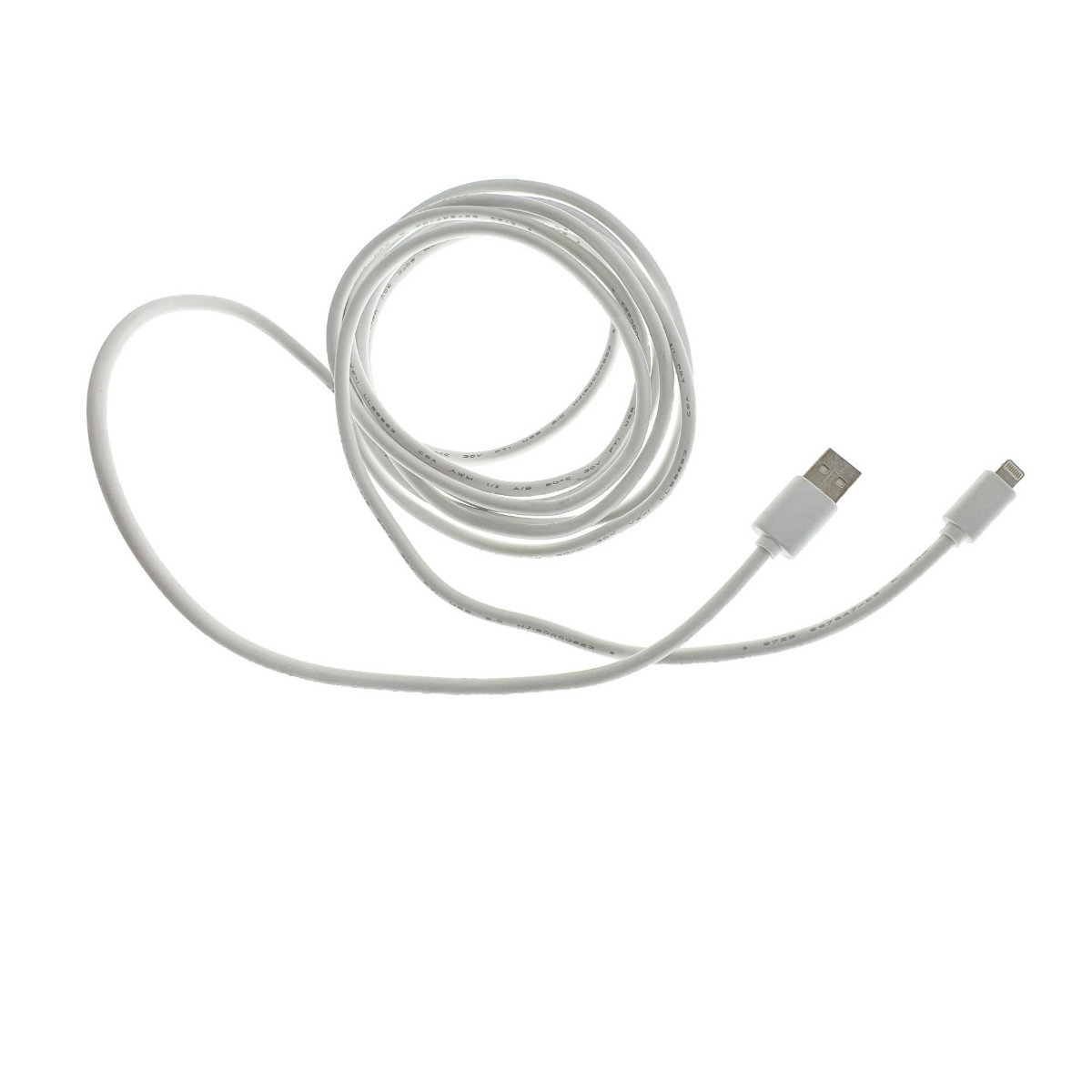 Cablu USB 2.0 tata la 8-pin lightning tata, XXL, pentru iPhone si dispozitive Apple, lungime 280 cm, invelis plastic, alb [5]
