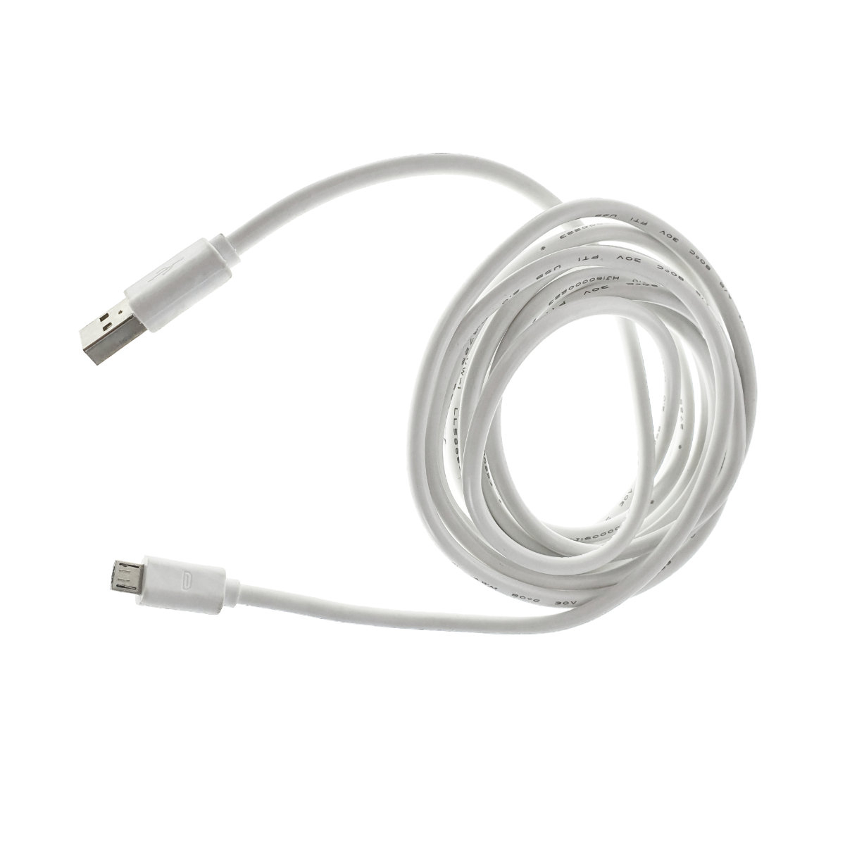 Cablu USB 2.0 tata la microUSB 2.0 tata, XXL, lungime 280 cm, invelis plastic, alb [2]