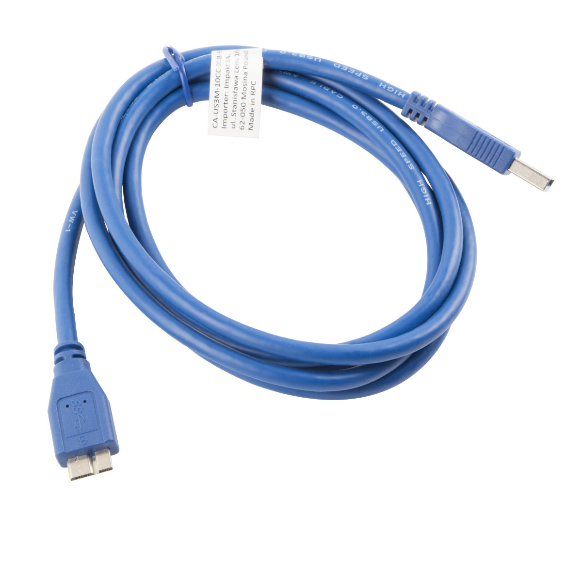 Cablu USB 3.0 tata la Micro USB 3.0 tip B tata, Lanberg 41383, 5Gb/s, lungime 1.8 m, albastru [4]