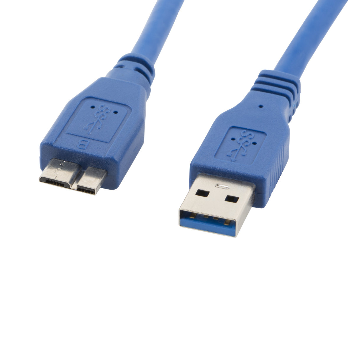 Cablu USB 3.0 tata la Micro USB 3.0 tip B tata, Lanberg 41384, 5Gb/s, lungime 0.5 m, albastru [4]