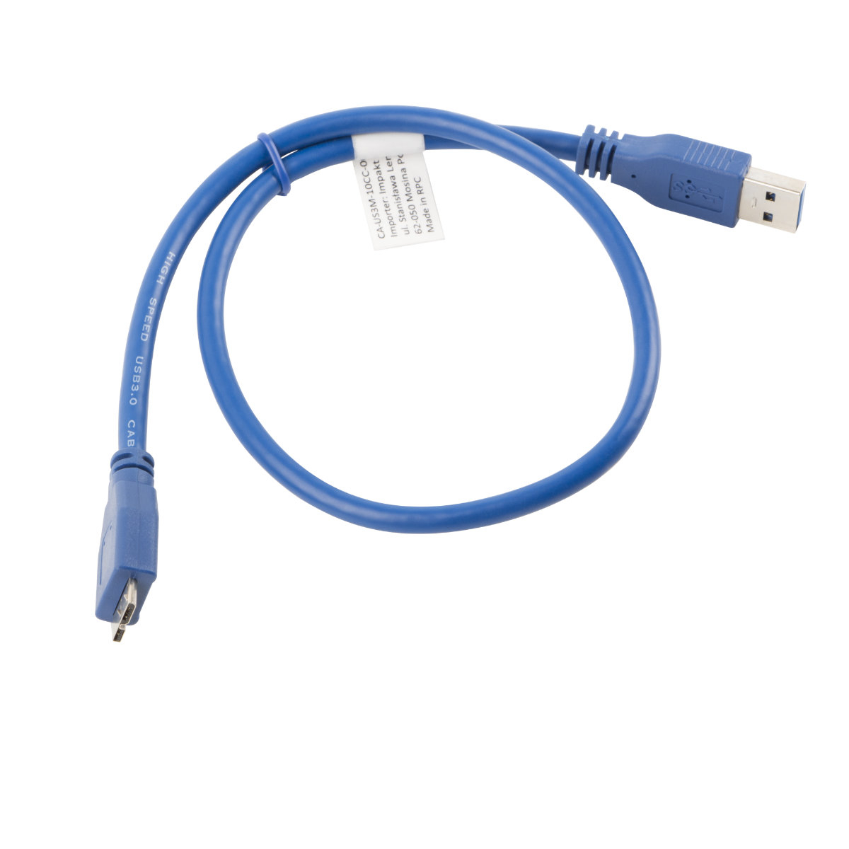 Cablu USB 3.0 tata la Micro USB 3.0 tip B tata, Lanberg 41384, 5Gb/s, lungime 0.5 m, albastru [2]