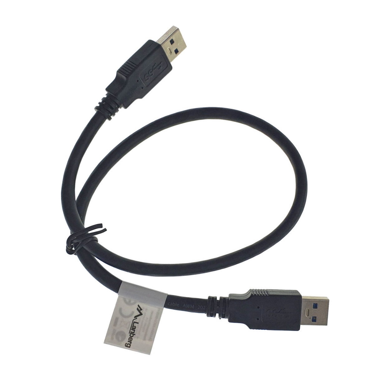 Cablu USB 3.0 tata la USB 3.0 tata, Lanberg 42777, lungime 50 cm, negru [2]