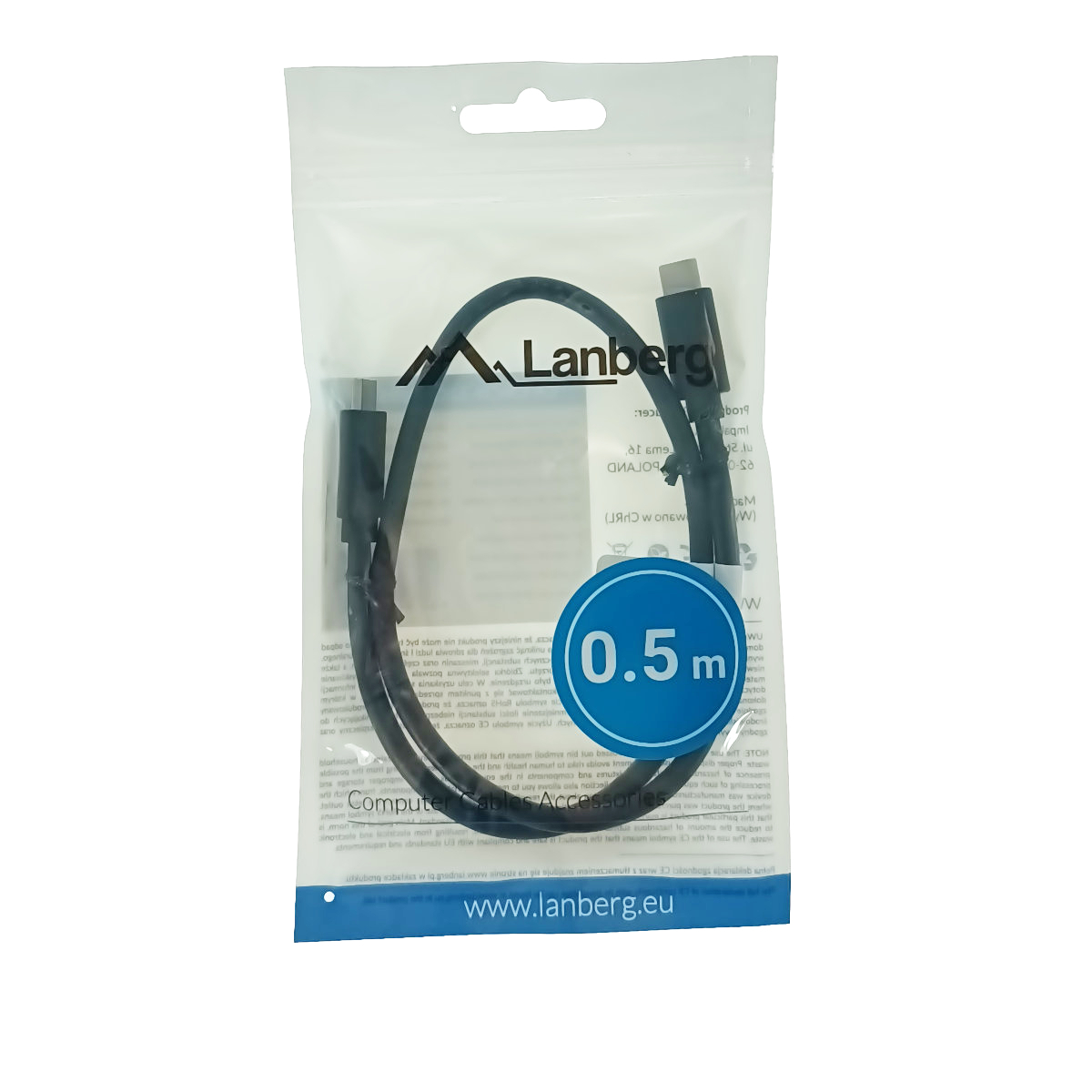 Cablu USB-C 3.1 gen.2 tata-tata, Lanberg 43691, Quick Charge 4.0, Power Delivery 3.0, 10GB/S, PD 100W, 50cm, negru [4]