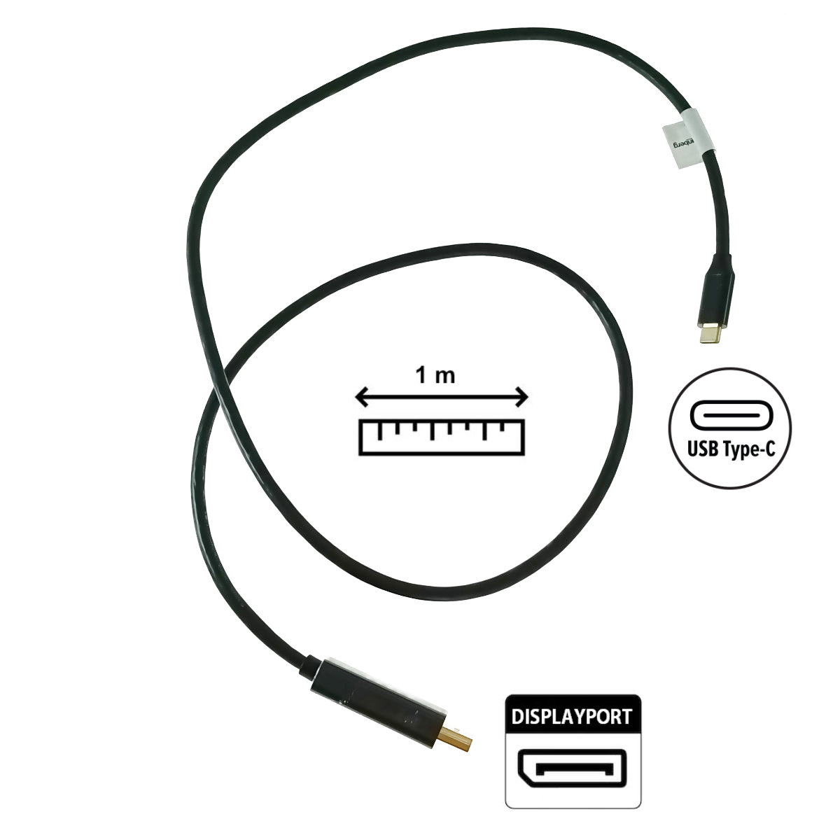 Cablu USB-C la DisplayPort, 1m, tata-tata, Lanberg 43680, HDR, DPCP 1.0, 4K-60Hz, negru [5]
