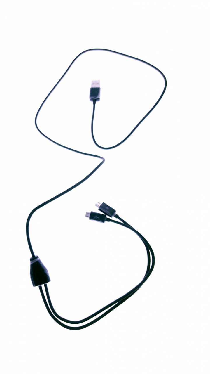 Cablu USB la 2 x microUSB, 1m Black, [7]