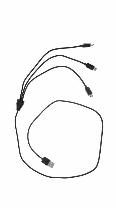 Cablu USB la 3 x microUSB, 1m Black [1]