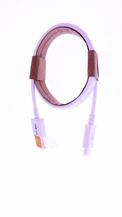 Cablu usb - microusb 1m cu capac anti-praf si clema de agatare white [3]