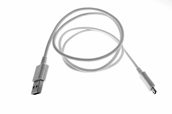 Cablu usb - microusb 1m cu capac anti-praf si clema de agatare white [5]
