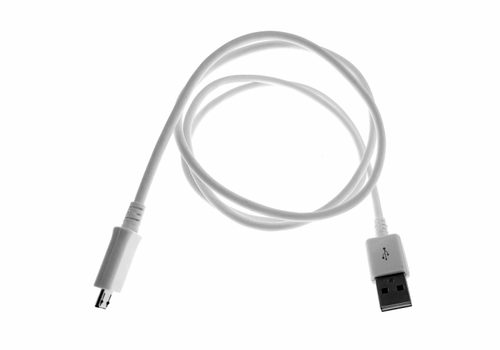 Cablu usb - microusb 1m cu capac anti-praf si clema de agatare white [4]