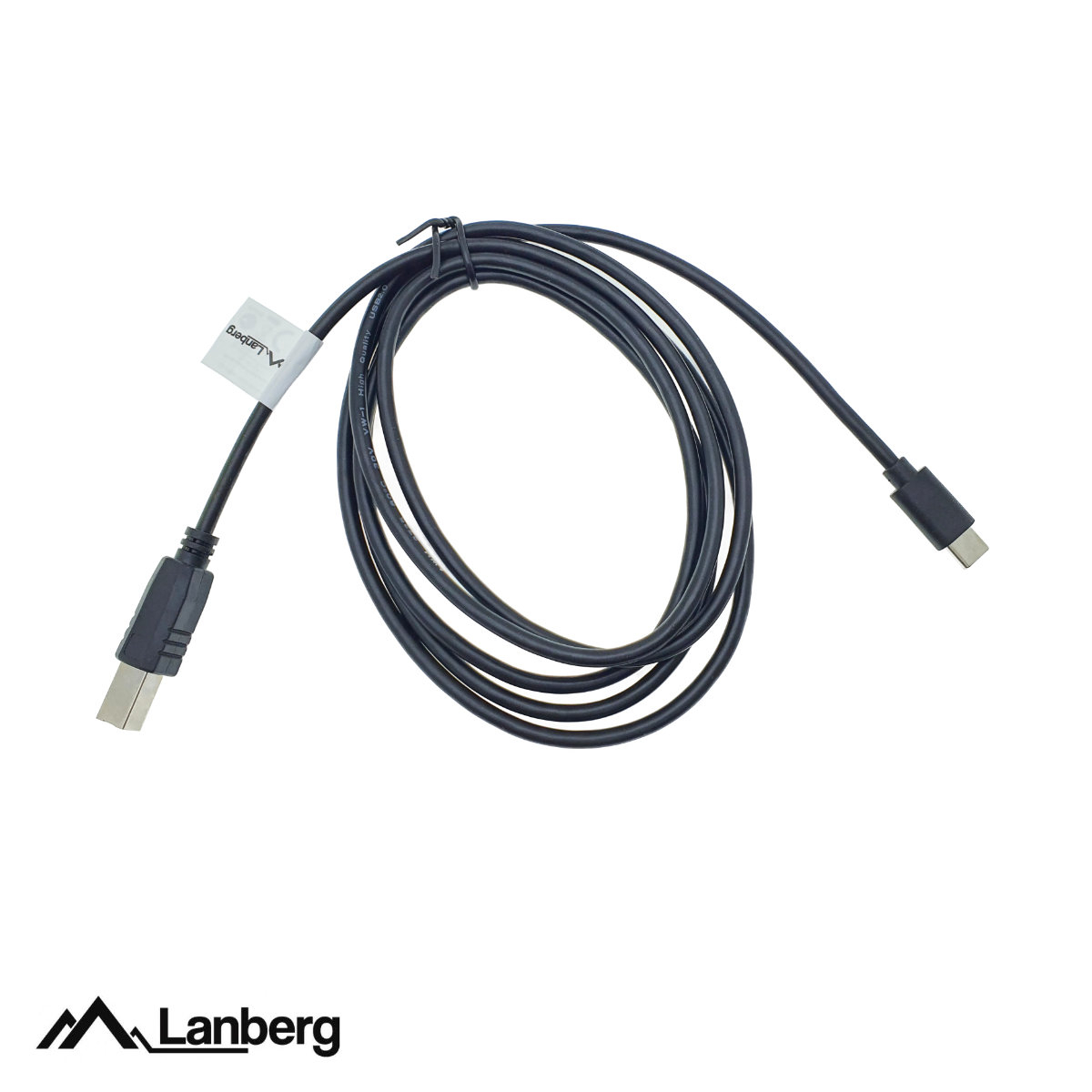 Cablu USB tip C imprimanta USB 2.0, 1.8 m, Lanberg 42977, USB B la USB-C, negru [10]