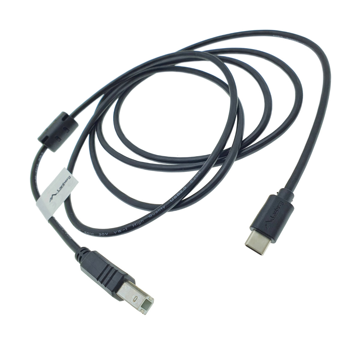 Cablu USB tip C imprimanta USB 2.0, 1.8 m, Lanberg 42979, USB B la USB-C, cu miez de ferita, negru [7]