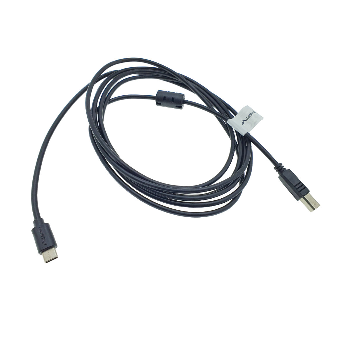 Cablu USB tip C imprimanta USB 2.0, 3 m, Lanberg 42980, USB B la USB-C, cu miez de ferita, negru [12]