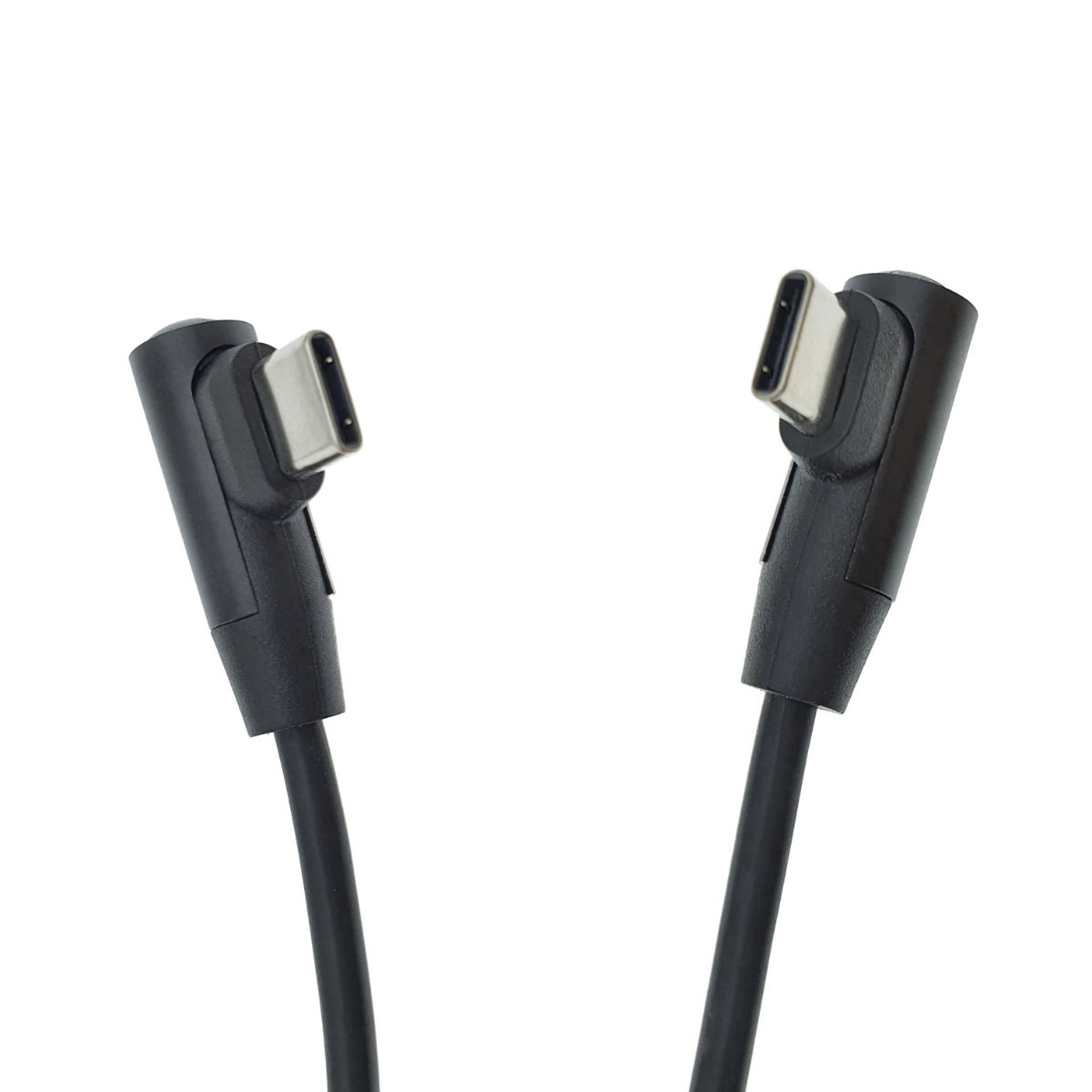 Cablu USB tip C tata la USB tip C tata, in unghi de 90 grade la ambele capete, 100 cm, Revolution 112, interfata USB 2.0, carcasa aluminiu, negru [2]