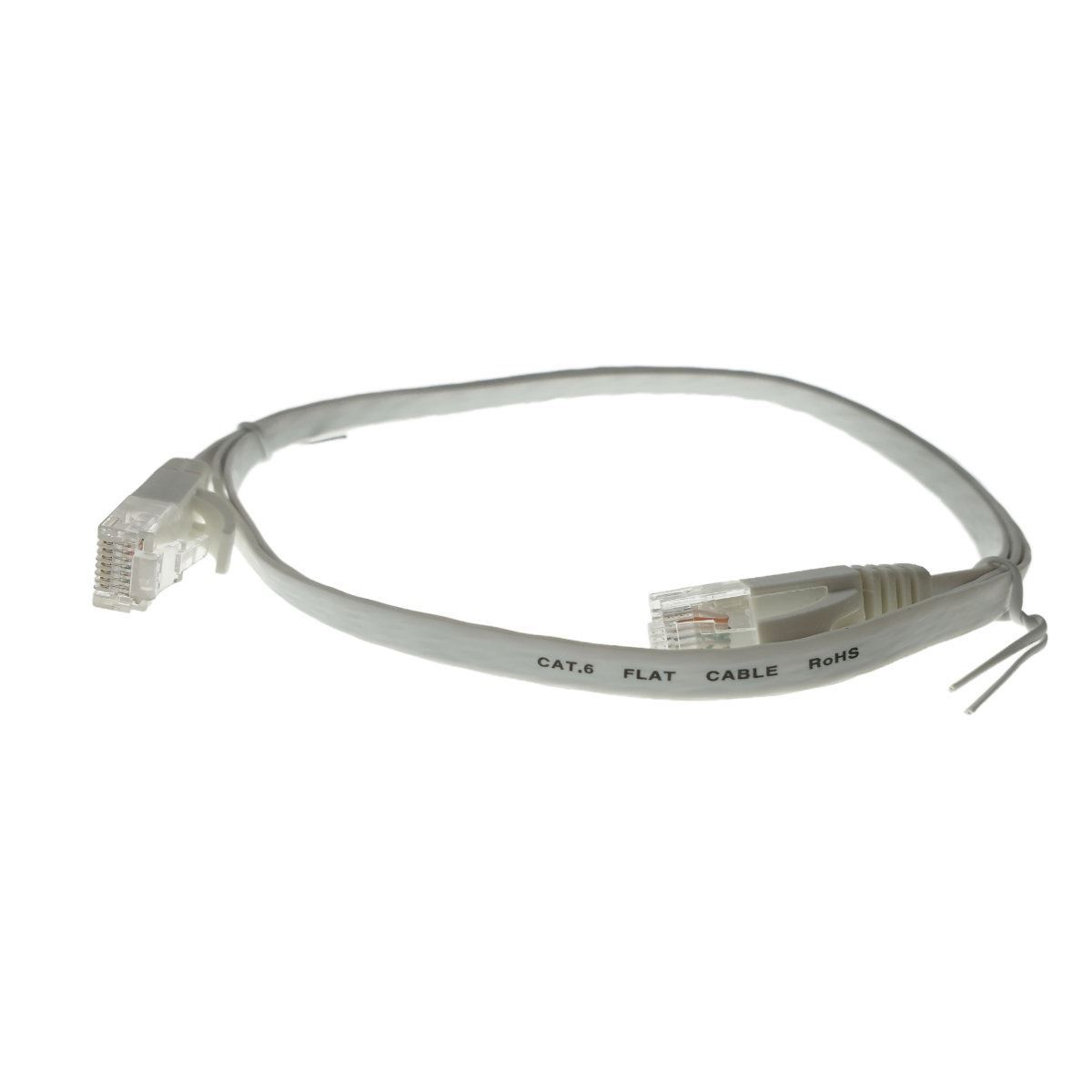Cablu UTP cat.6,mufat 2xRJ45,lungime 1m,plat,de legatura retea,ethernet,alb [8]